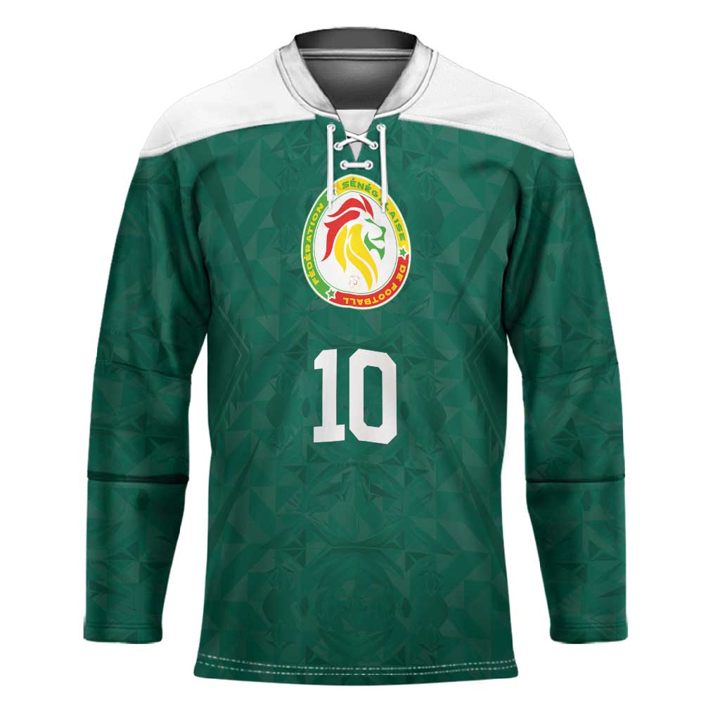 Custom Senegal Football Hockey Jersey Traditional Senegalese Fabric Sporty Style