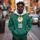 Custom Senegal Football Hoodie Traditional Senegalese Fabric Sporty Style