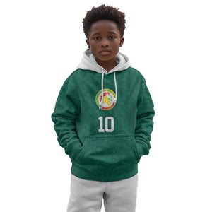 Custom Senegal Football Kid Hoodie Traditional Senegalese Fabric Sporty Style