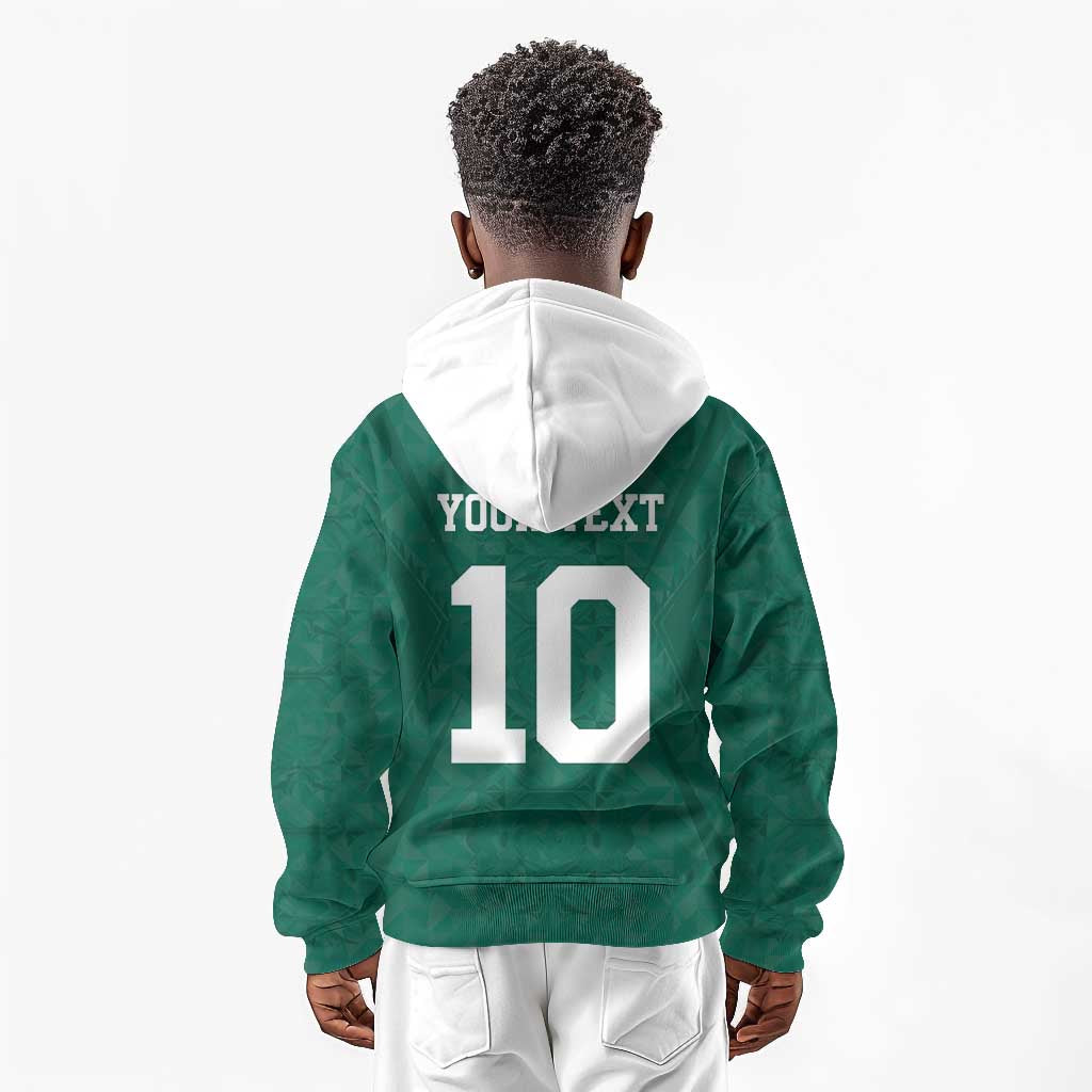 Custom Senegal Football Kid Hoodie Traditional Senegalese Fabric Sporty Style
