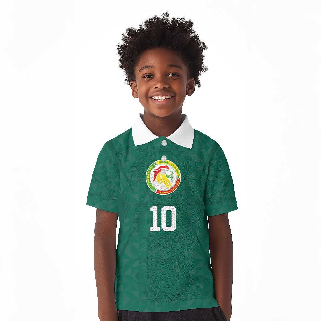 Custom Senegal Football Kid Polo Shirt Traditional Senegalese Fabric Sporty Style