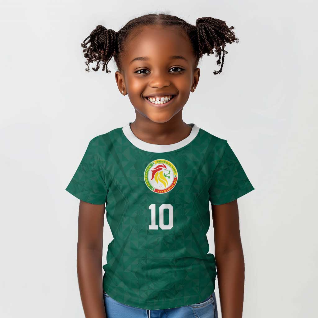 Custom Senegal Football Kid T shirt Traditional Senegalese Fabric Sporty Style