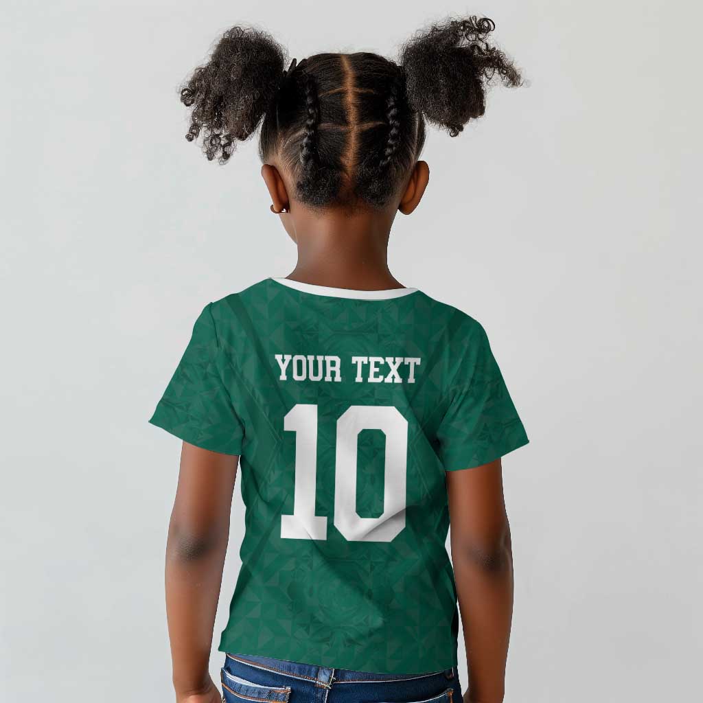 Custom Senegal Football Kid T shirt Traditional Senegalese Fabric Sporty Style