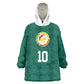 Custom Senegal Football Kid Wearable Blanket Hoodie Traditional Senegalese Fabric Sporty Style
