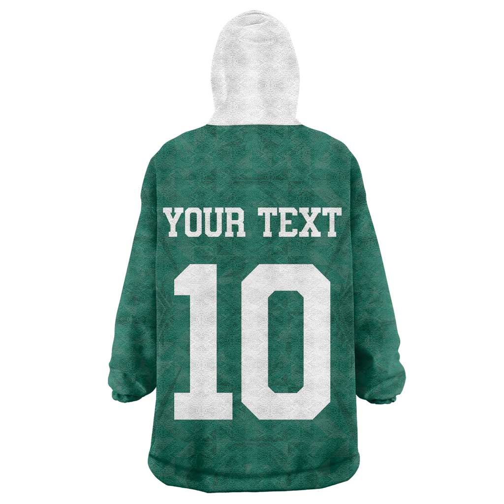 Custom Senegal Football Kid Wearable Blanket Hoodie Traditional Senegalese Fabric Sporty Style