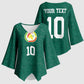 Custom Senegal Football Kimono Sleeve Blouse Traditional Senegalese Fabric Sporty Style