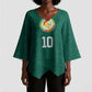 Custom Senegal Football Kimono Sleeve Blouse Traditional Senegalese Fabric Sporty Style