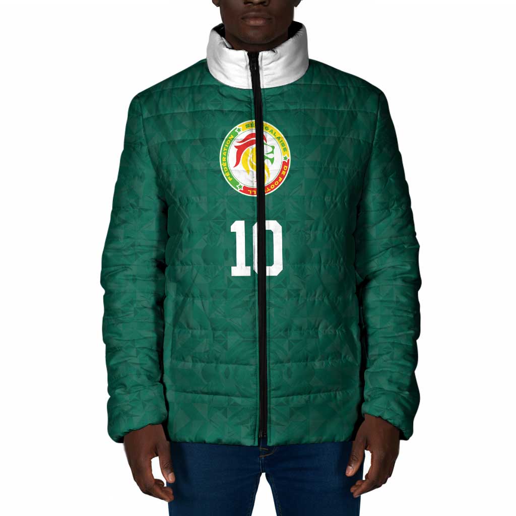 Custom Senegal Football Padded Jacket Traditional Senegalese Fabric Sporty Style