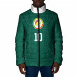 Custom Senegal Football Padded Jacket Traditional Senegalese Fabric Sporty Style