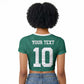 Custom Senegal Football Raglan Cropped T shirt Traditional Senegalese Fabric Sporty Style