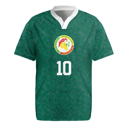 Custom Senegal Football Rugby Jersey Traditional Senegalese Fabric Sporty Style