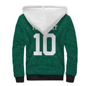 Custom Senegal Football Sherpa Hoodie Traditional Senegalese Fabric Sporty Style