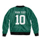 Custom Senegal Football Sleeve Zip Bomber Jacket Traditional Senegalese Fabric Sporty Style