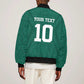 Custom Senegal Football Sleeve Zip Bomber Jacket Traditional Senegalese Fabric Sporty Style