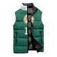 Custom Senegal Football Sleeveless Puffer Jacket Traditional Senegalese Fabric Sporty Style