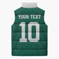 Custom Senegal Football Sleeveless Puffer Jacket Traditional Senegalese Fabric Sporty Style