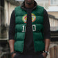Custom Senegal Football Sleeveless Puffer Jacket Traditional Senegalese Fabric Sporty Style