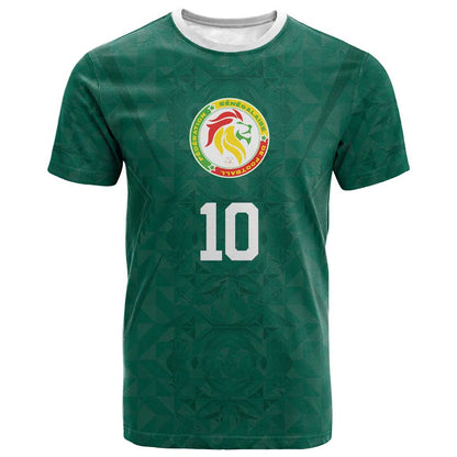 Custom Senegal Football T shirt Traditional Senegalese Fabric Sporty Style
