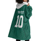 Custom Senegal Football Wearable Blanket Hoodie Traditional Senegalese Fabric Sporty Style