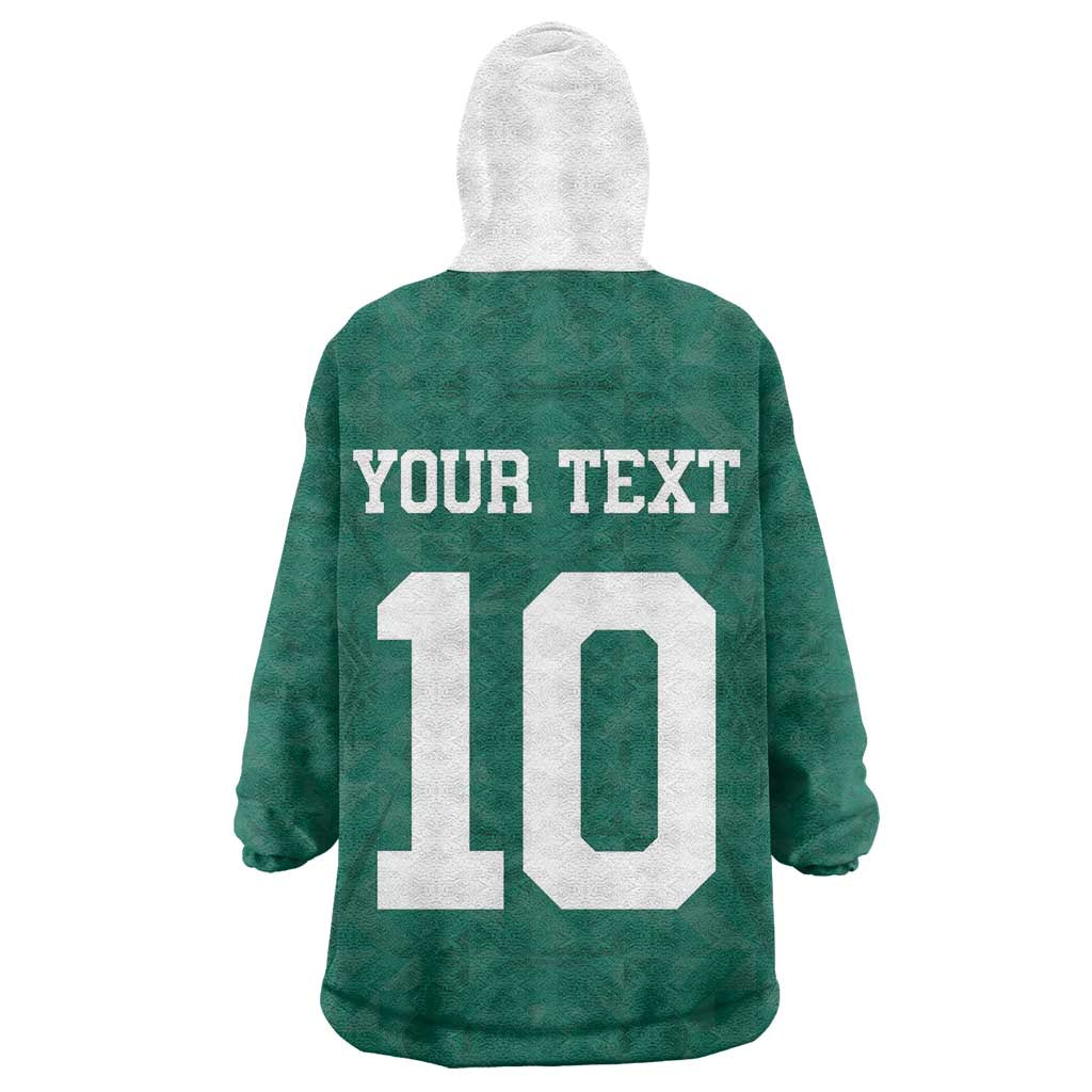 Custom Senegal Football Wearable Blanket Hoodie Traditional Senegalese Fabric Sporty Style