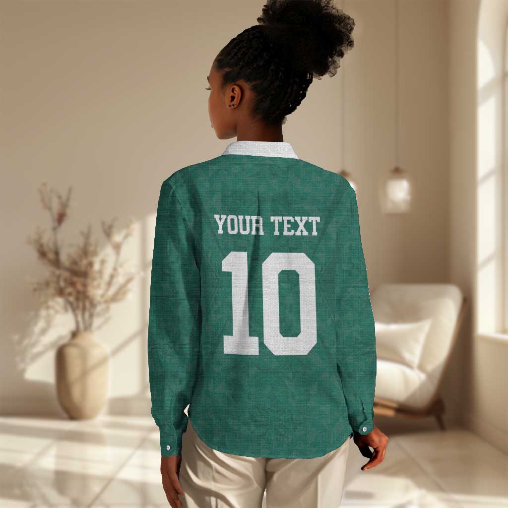 Custom Senegal Football Women Casual Shirt Traditional Senegalese Fabric Sporty Style