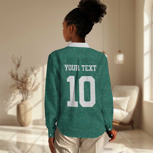 Custom Senegal Football Women Casual Shirt Traditional Senegalese Fabric Sporty Style