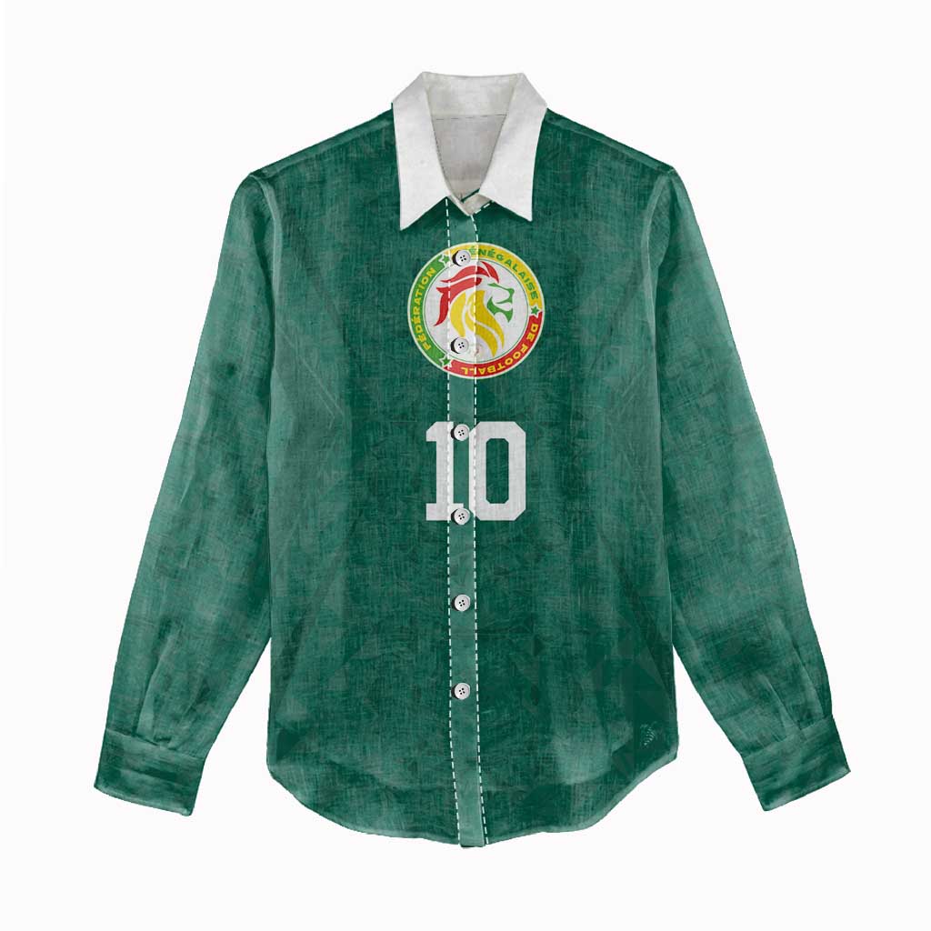 Custom Senegal Football Women Casual Shirt Traditional Senegalese Fabric Sporty Style