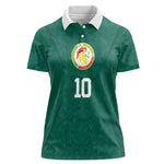 Custom Senegal Football Women Polo Shirt Traditional Senegalese Fabric Sporty Style