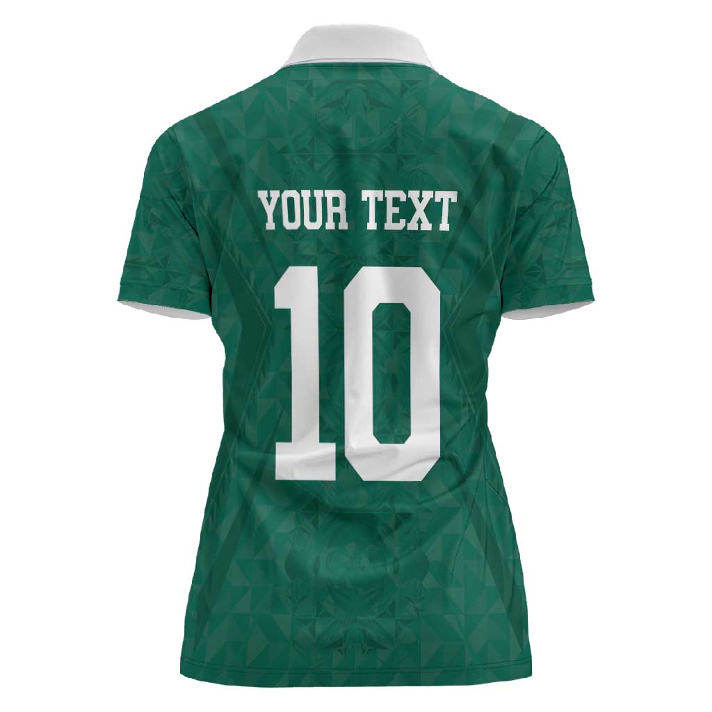 Custom Senegal Football Women Polo Shirt Traditional Senegalese Fabric Sporty Style