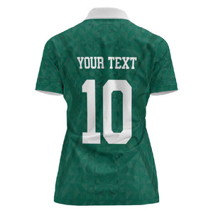 Custom Senegal Football Women Polo Shirt Traditional Senegalese Fabric Sporty Style