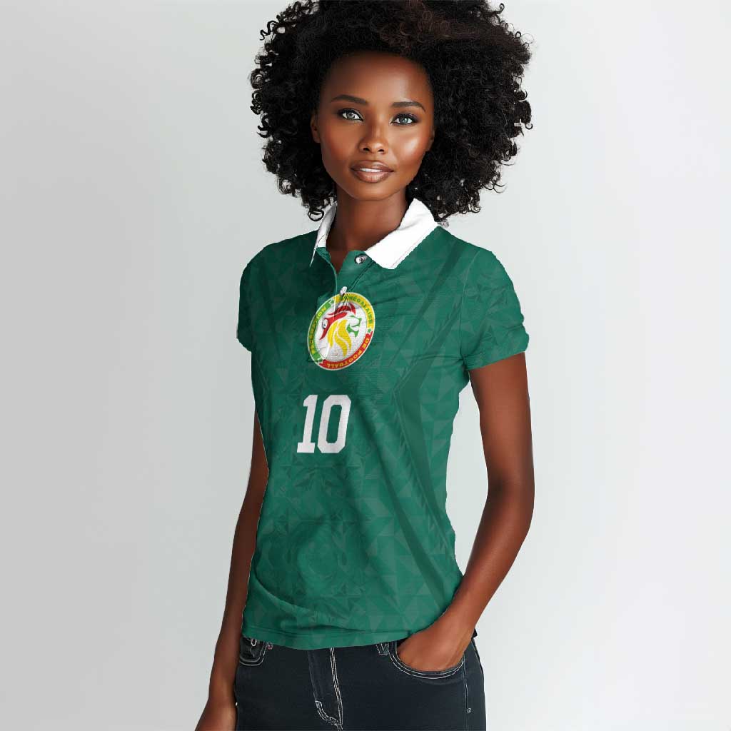 Custom Senegal Football Women Polo Shirt Traditional Senegalese Fabric Sporty Style