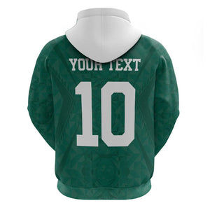 Custom Senegal Football Zip Hoodie Traditional Senegalese Fabric Sporty Style