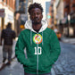 Custom Senegal Football Zip Hoodie Traditional Senegalese Fabric Sporty Style