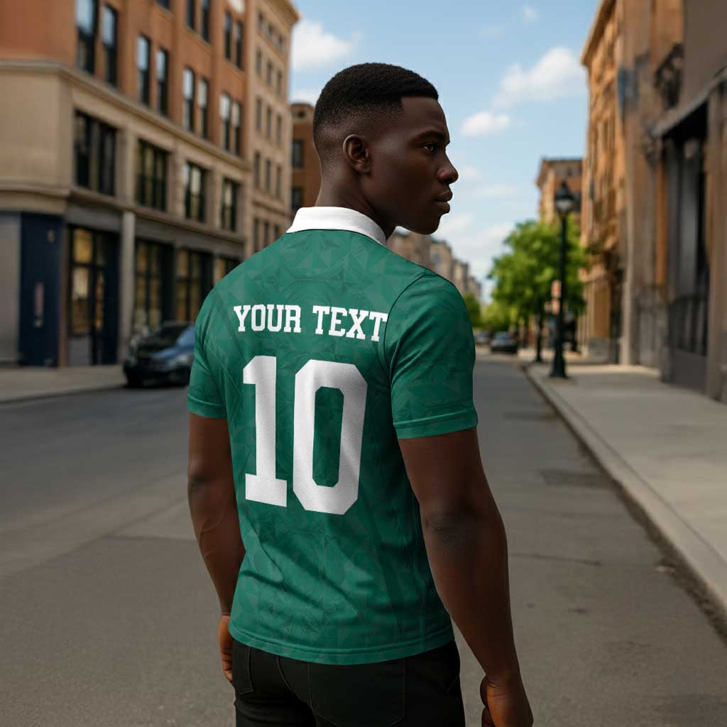 Custom Senegal Football Zipper Polo Shirt Traditional Senegalese Fabric Sporty Style
