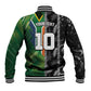 Custom Aotearoa South Africa Rugby Freedom Cup Baseball Jacket Maori Silver Fern Art and Sporty Flag SA - African Pride