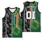 Custom Aotearoa South Africa Rugby Freedom Cup Basketball Jersey Maori Silver Fern Art and Sporty Flag SA - African Pride