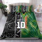 Custom Aotearoa South Africa Rugby Freedom Cup Bedding Set Maori Silver Fern Art and Sporty Flag SA - African Pride