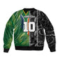 Custom Aotearoa South Africa Rugby Freedom Cup Bomber Jacket Maori Silver Fern Art and Sporty Flag SA - African Pride