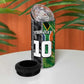 Custom Aotearoa South Africa Rugby Freedom Cup 4 in 1 Can Cooler Tumbler Maori Silver Fern Art and Sporty Flag SA - African Pride