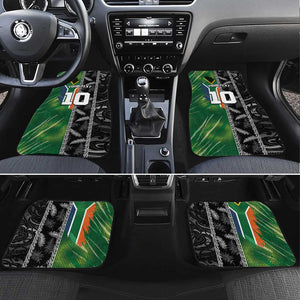 Custom Aotearoa South Africa Rugby Freedom Cup Car Mats Maori Silver Fern Art and Sporty Flag SA - African Pride