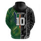 Custom Aotearoa South Africa Rugby Freedom Cup Hoodie Maori Silver Fern Art and Sporty Flag SA - African Pride