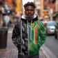Custom Aotearoa South Africa Rugby Freedom Cup Hoodie Maori Silver Fern Art and Sporty Flag SA - African Pride