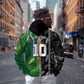 Custom Aotearoa South Africa Rugby Freedom Cup Hoodie Maori Silver Fern Art and Sporty Flag SA - African Pride