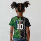 Custom Aotearoa South Africa Rugby Freedom Cup Kid T shirt Maori Silver Fern Art and Sporty Flag SA - African Pride