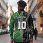 Custom Aotearoa South Africa Rugby Freedom Cup Long Sleeve Button Shirt Maori Silver Fern Art and Sporty Flag SA - African Pride
