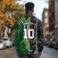 Custom Aotearoa South Africa Rugby Freedom Cup Long Sleeve Shirt Maori Silver Fern Art and Sporty Flag SA - African Pride