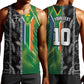 Custom Aotearoa South Africa Rugby Freedom Cup Men Tank Top Maori Silver Fern Art and Sporty Flag SA - African Pride