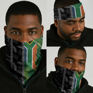 Aotearoa South Africa Rugby Freedom Cup Neck Gaiter Maori Silver Fern Art and Sporty Flag SA - African Pride