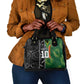 Custom Aotearoa South Africa Rugby Freedom Cup Shoulder Handbag Maori Silver Fern Art and Sporty Flag SA - African Pride