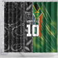 Custom Aotearoa South Africa Rugby Freedom Cup Shower Curtain Maori Silver Fern Art and Sporty Flag SA - African Pride